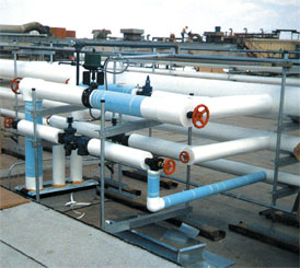 Application of Styrofoam® pipe covering.